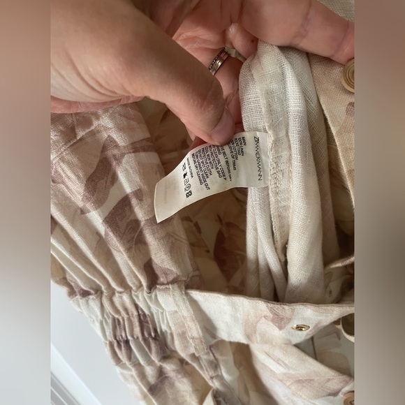 ZIMMERMANN Palm print linen jumpsuit 6/M - Picture 8 of 10